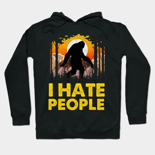 Cute & Funny I Hate People Bigfoot Pun Nature Hoodie by theperfectpresents
